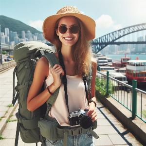 female backpacker on a hot summer day-15